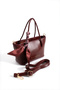 Burgundy Women's Adjustable Strap Hand and Shoulder Bag - 4
