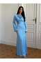 Rochie maxi, albastră - M - 8
