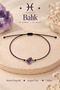 Pisces Zodiac Sign Lucky Bracelet with Real Natural Amethyst Stone