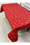 Royal Noel Red Liquid-Proof Tablecloth |   Gold Snowflake Patterned |   Custom Size Tailoring - 6