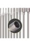 10 Pcs Hollow Cup Shape Diamond Burr Set, 3/32 Inch Shank Stone Carving Bits for Rotary Tools - 7