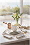Botanical Green Camellia Leaf Patterned Luxury Ceramic 14 Piece Breakfast Set for 6 People - 7