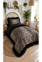 Leopard Ruffle Single Duvet Cover Set |   160 X 220 cm - 2