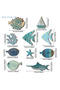 JETTING 【ZYAA-1】10pcs/set Fish Wall Decor Wooden Fish Hanging Beach Theme Bathroom Art Nautical Coas - 6