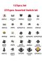125PCS Assorted Micro Push Button Tact Switch Kit - 25 Types, Including Reset & Mini Leaf Switches, - 6