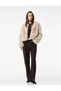 Cotton Slim Fit Buttoned Pocket Flared Crop Jean Trousers - Kick Flare Jeans