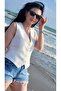 Women's Lined Stylish Linen Vest - 2
