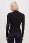 Ribbed Half Snap Collar Slim Fit Blouse - 8