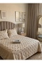 Ponpon Patterned 3 Pieces Double Bedspread Beige - 2