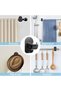4 Pcs Transparent Self Adhesive Curtain Rod Brackets,No Drill Wall Mount Holders for 0.6 to 1.5 Inch Rods - 3