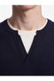 Regular Fit Long Sleeve Color Contrast Crew Neck Knit Sweater - 4