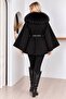Fur Collar Belted Cashmere Poncho - 2
