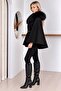 Fur Collar Belted Cashmere Poncho - 3