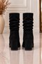 Noble Tread Suede Detailed Sheepskin Lined Thick Heeled Bellows Model Women's Boots - 7