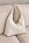Women's Daily Cream Shoulder Bag Large Size Zippered Lined Large Volume Stylish Women's Hand and Shoulder Bag