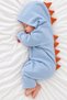 Muslin Fabric Hooded Jumpsuit with Dinosaur Design for Girls, Boys, Baby and Children
