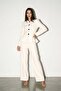 Cream Pile Detailed Buttoned Jacket - 3