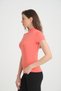 Orange Color Short Sleeve Zippered Rider Women's T-Shirt - 4