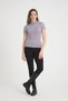 Gray Color Short Sleeve Zippered Rider Women's T-Shirt - 8