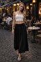 Amalfi breeze black maxi skirt – elastic waist, flowy - 4