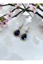 Crystal Stone Water Drop Earrings - 4
