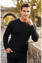 Premium Black Crew Neck Men's Knitwear Sweater - 7