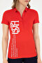 Women's Red Collar T-Shirt - 2