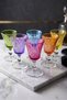 Victoria 50cc Hand Embroidered 6 Colors Zamzam Liqueur Coffee Glass Set Square Decoration