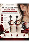 Spear-Shaped Gothic Design Detailed Gothic Style Figured Green Stone Detailed Dangle Earrings