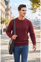 Premium Bordo Crew Neck Men's Knitwear Sweater - 4