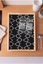 Black and White Leaf Design - Rectangular Coffee Presentation, Engagement, and Serving Tray with Natural Wood Frame - 2