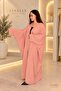 Pink Kaftan Kimono Sleeved Crepe Abaya Maxi Dress - 2