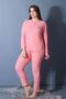 Wide Fit Winter Plus Size Powder Pink Mother Pajama Set - 2