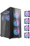 DK352 PLUS ATX/MATX/ITX, Gaming PC Case, 4 ARGB Fans, Up to 360mm Radiator, Up to 330mm GPU, Black
