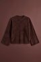Women's Crew Neck Wide Sleeve Bearded Soft Sweater
