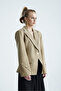Sabra Waist-Slit Beige Padded Jacket - 5