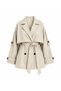 Taş Oversize Low Shoulder Short Trench Coat - 9580