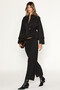 Stanza Parachute Fabric Black Trousers with Elastic Waistband - 2