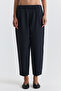 Navy Blue Lyocell Blend Women's Trousers