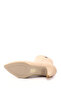 Women's Nude Zippered Pointed Toe Thin Heeled Boots - 5