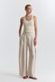 Ecru Ribbed Strap Women's Tank Top - 2