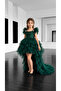Short in the Front and Long in the Back, Evening Dress with Detachable Tail. - 3