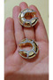 Women's Hoop Earrings with Stone Detail, Water Resistant - 4