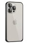 Metal Bumper Matte Cover Compatible with iPhone 15 Pro - Black - 2