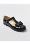 Girl's Poled Bottom Bow Tie Black Patent Leather Orthopedic Ballerina Shoes - 3