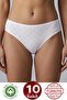 Women's 10-Pack White Heart Bikini Briefs 100% Cotton Briefs Made in TURKEY
