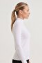 Women's White High Neck Long Sleeve Bodysuit - 2