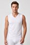 Men's White V-Neck Sports Tank Top