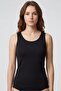 Women's Black Ribbed Wide Strap Tank Top