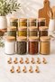 12-piece Glass Spice Set with Bamboo Vacuum Lid + 12 Wooden Spoons - 2
